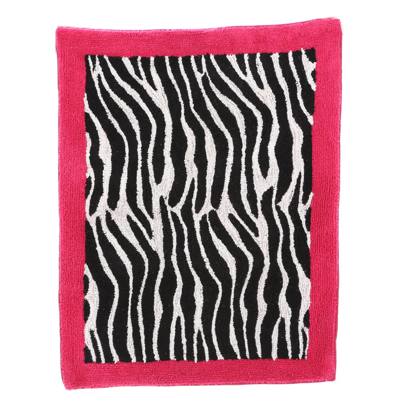 Sweet Jojo Designs Zebra Animal Print Tufted Cotton Pink/Black/White